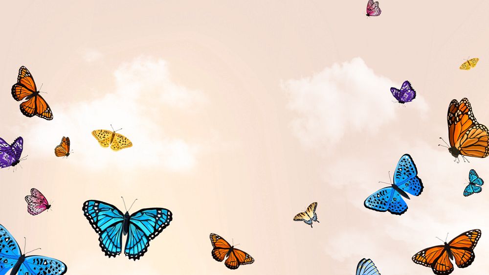 Editable butterfly sky   desktop wallpaper