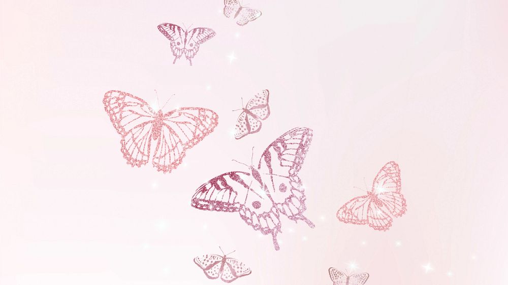 Editable pink butterfly   desktop wallpaper