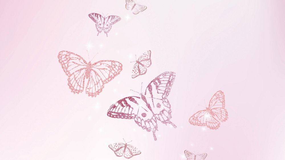 Editable pink butterfly   desktop wallpaper