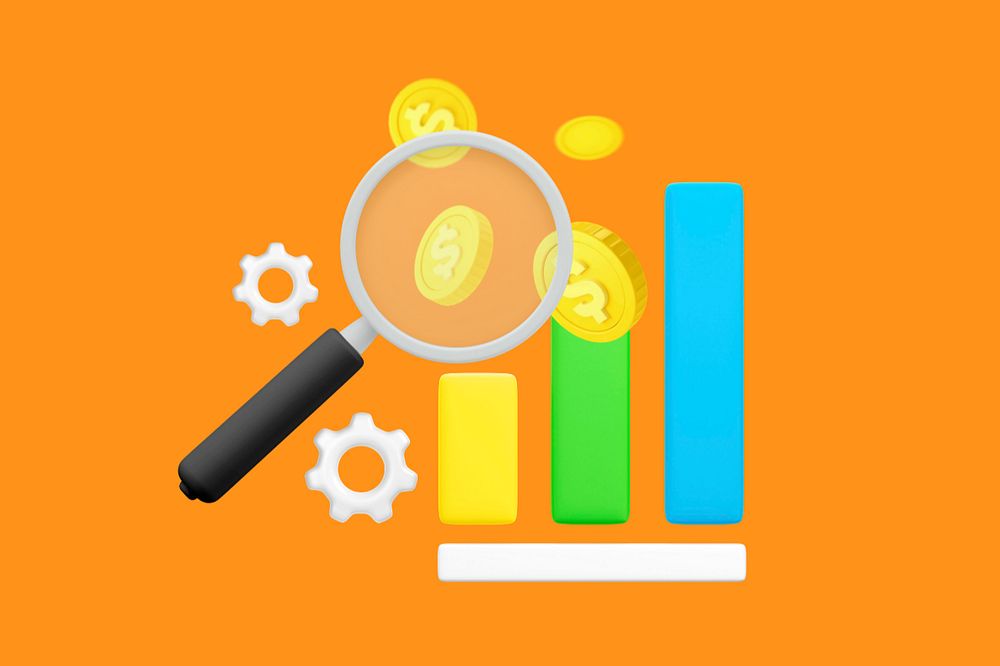 3D profit finding solution, element editable illustration