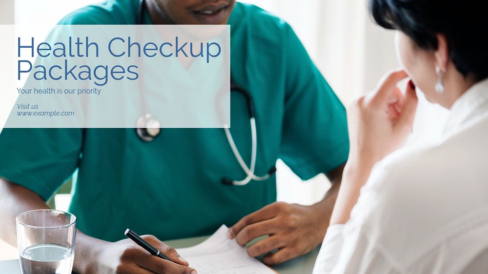 Health checkup packages blog banner template, editable text