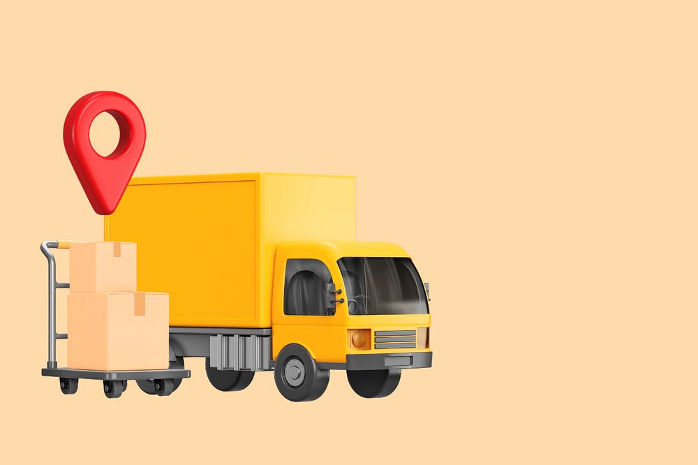 3D logistic truck, element editable illustration