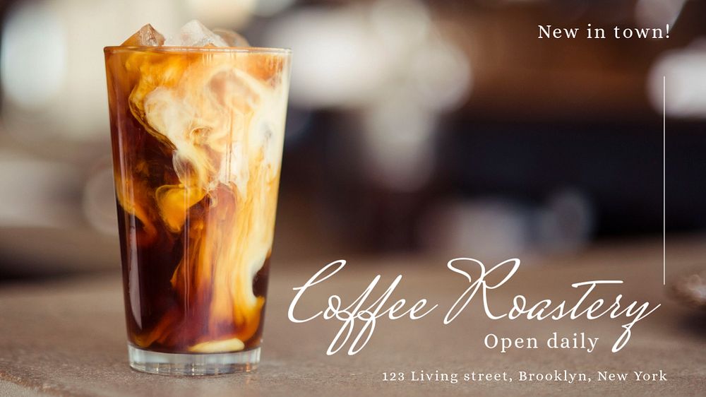 Coffee roastery blog banner template, editable text