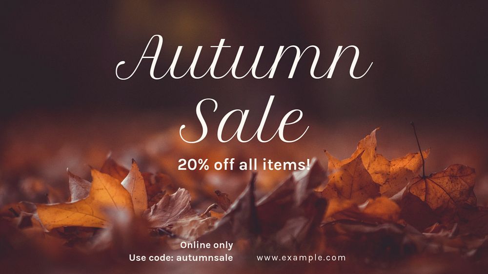 Autumn sale blog banner template, editable text