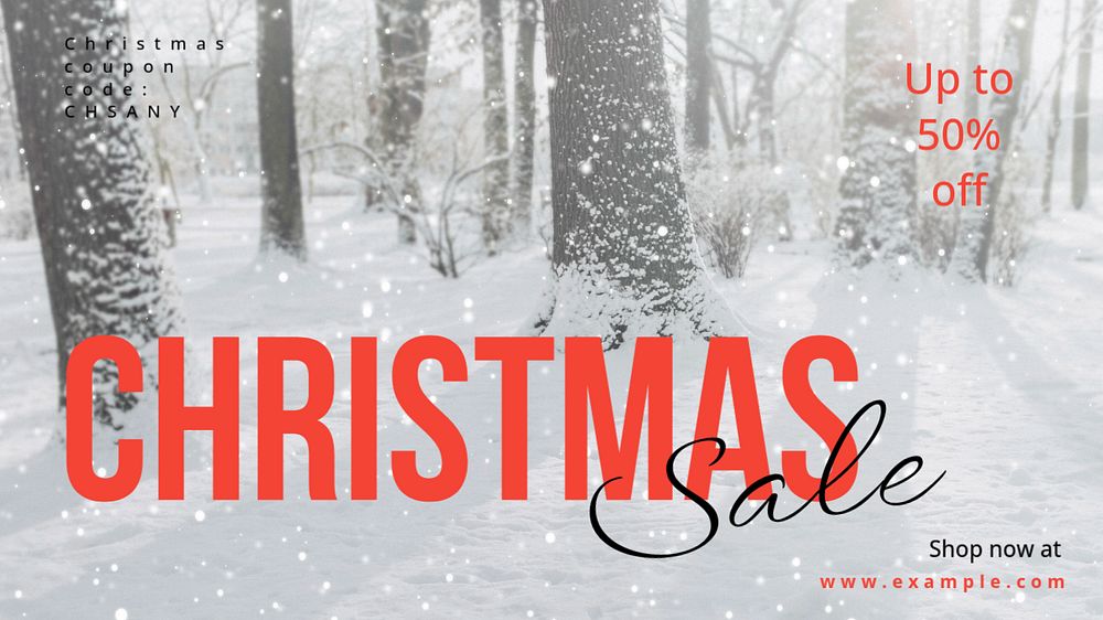 Christmas sale blog banner template, editable text