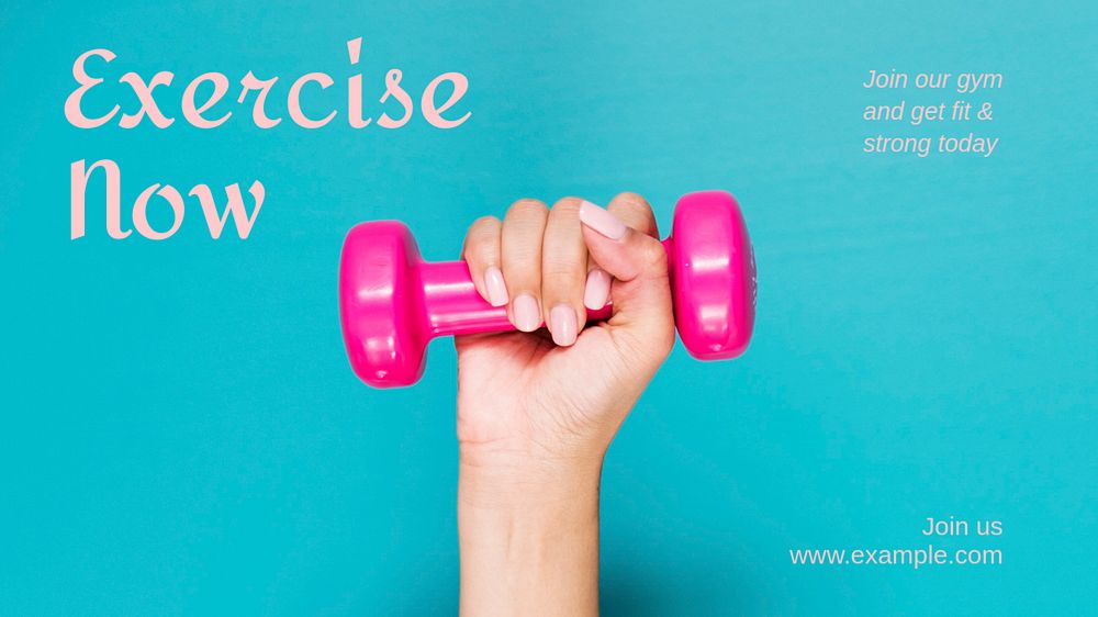 Exercise now blog banner template, editable text