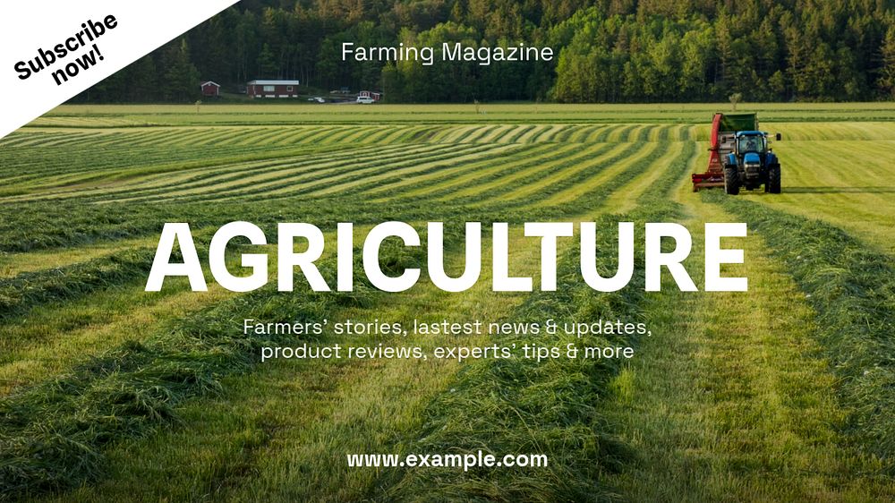 Agriculture & farming blog banner template, editable text