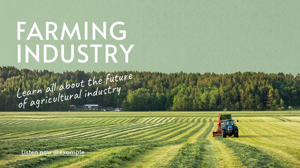 Farming industry blog banner template, editable text