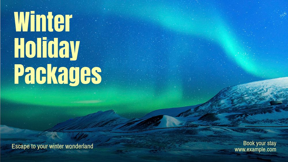 Winter holiday packages blog banner template, editable text