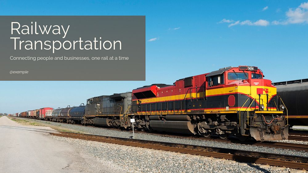 Railway transportation blog banner template, editable text