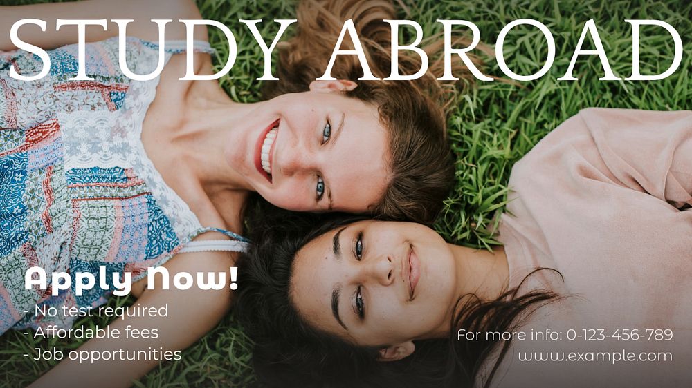 Study abroad blog banner template, editable text