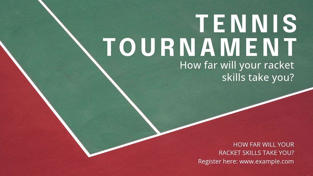 Tennis tournament blog banner template, editable text