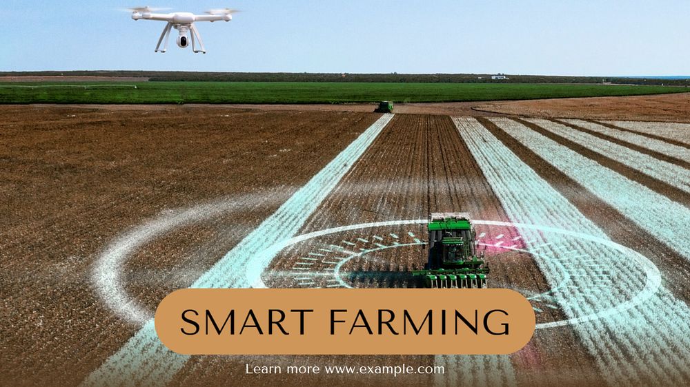 Smart farming  blog banner template, editable text