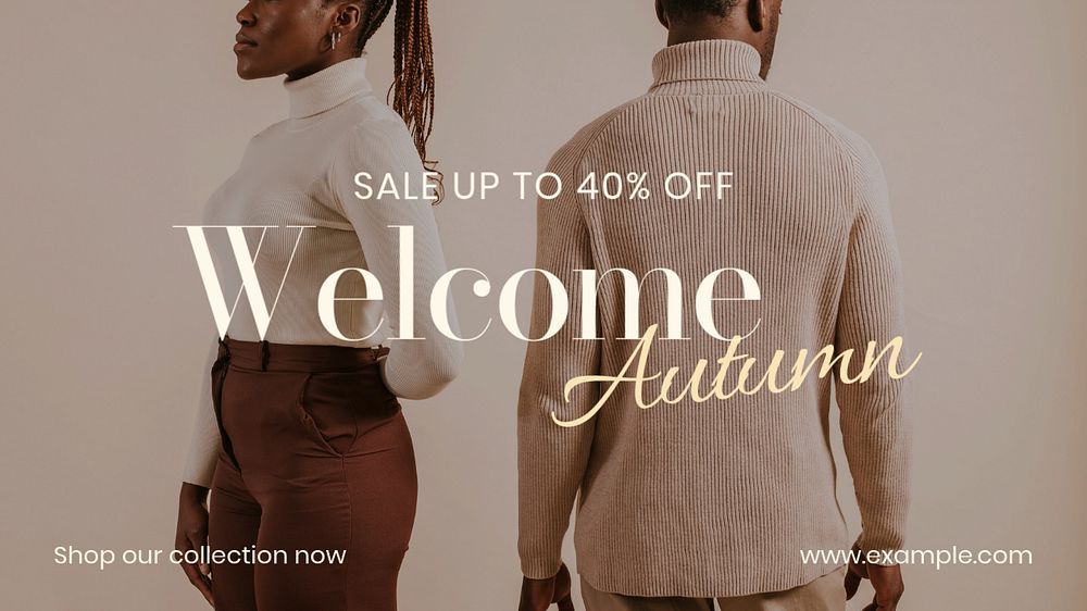 Autumn sale blog banner template, editable text