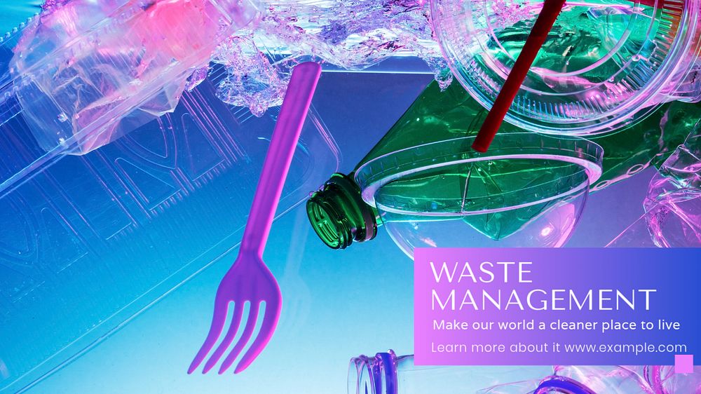 Waste management  blog banner template, editable text