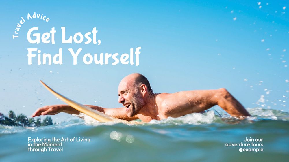 Lose yourself blog banner template, editable text