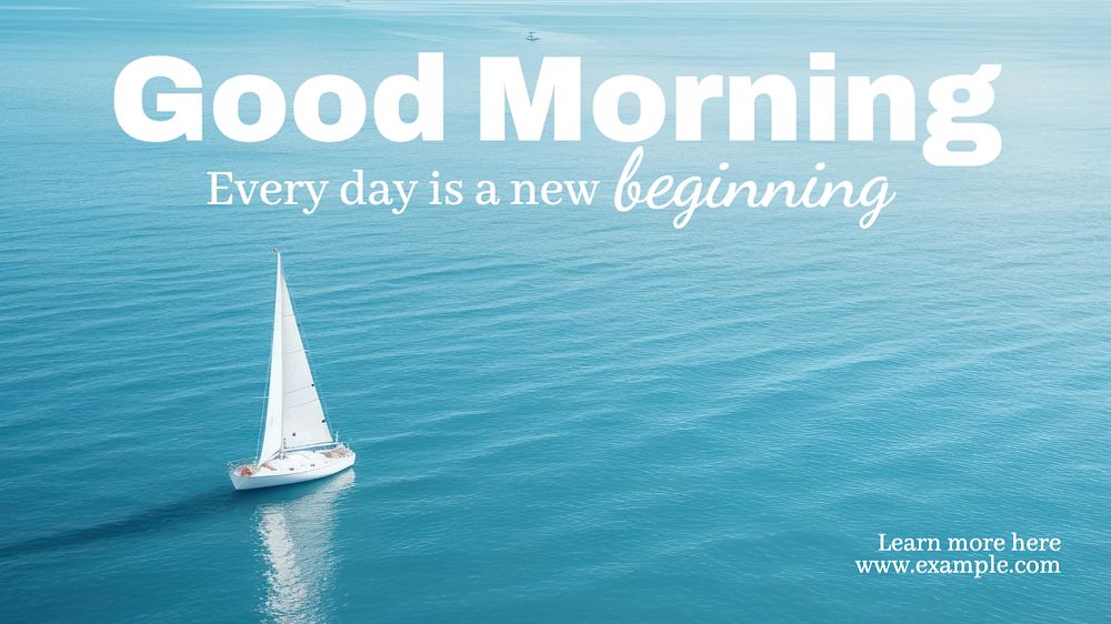 Good morning blog banner template, editable text