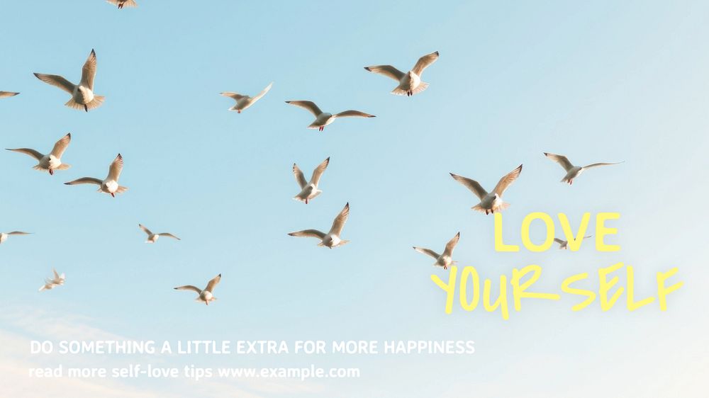 Love yourself blog banner template, editable text