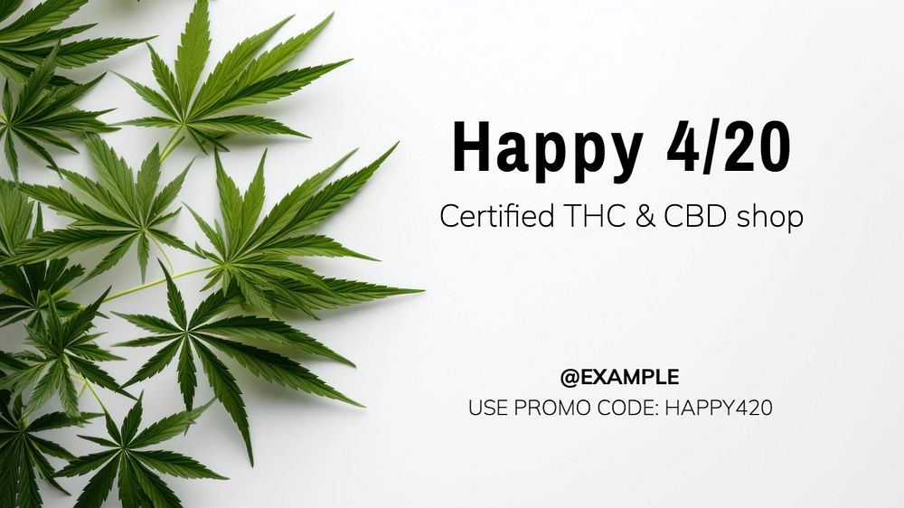 CBD shop blog banner template, editable text