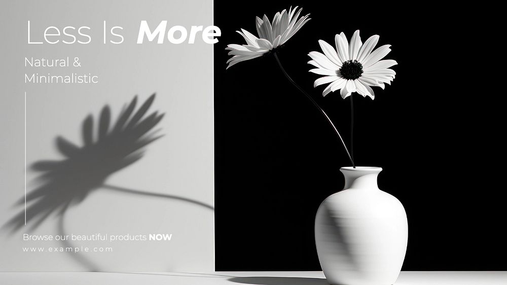 Less is more blog banner template, editable text