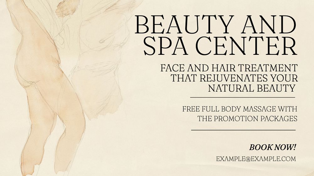 Spa blog banner template, editable text