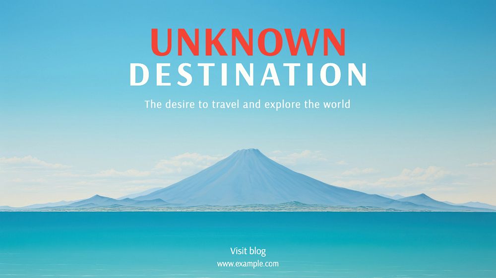 Unknown destinations blog banner template, editable text