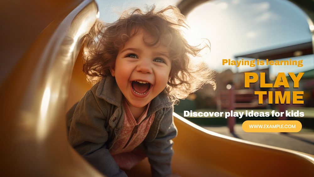 Play time blog banner template, editable text