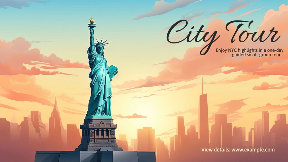 City tour blog banner template, editable text