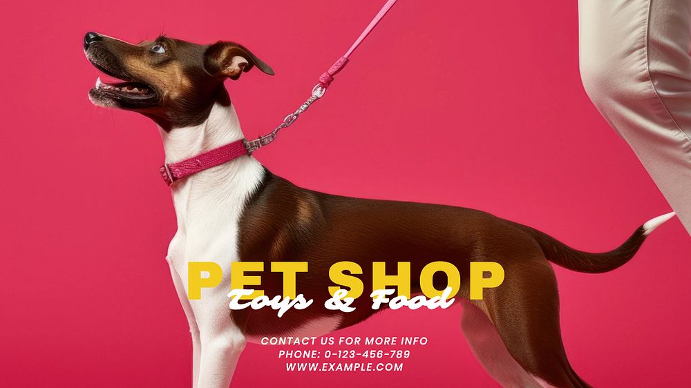 Pet shop blog banner template, editable text