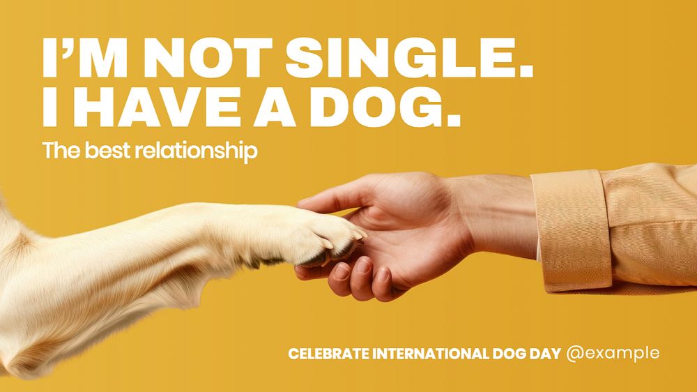 International dog day blog banner template, editable text