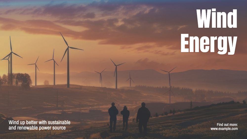 Wind energy  blog banner template, editable text