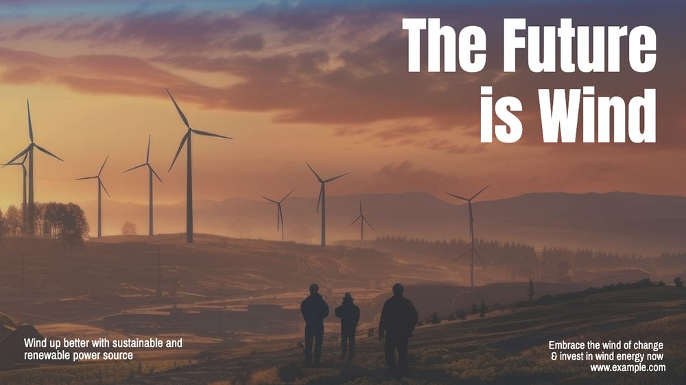 Wind energy future blog banner template, editable text