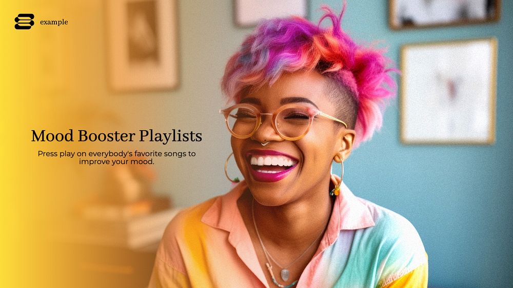 Mood booster playlist blog banner template, editable text