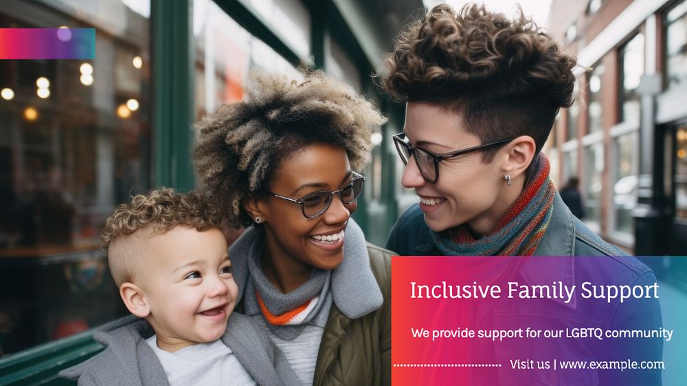 Inclusive family support blog banner template, editable text