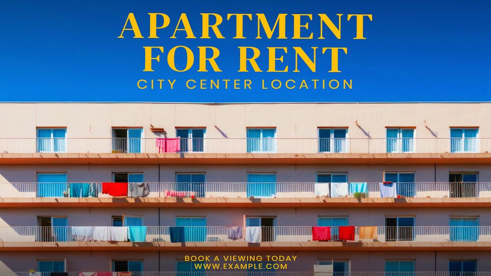 Apartment for rent blog banner template, editable text