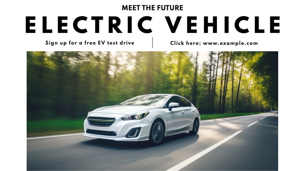 EV car blog banner template, editable text