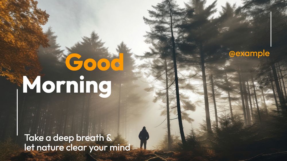 Good morning blog banner template, editable text