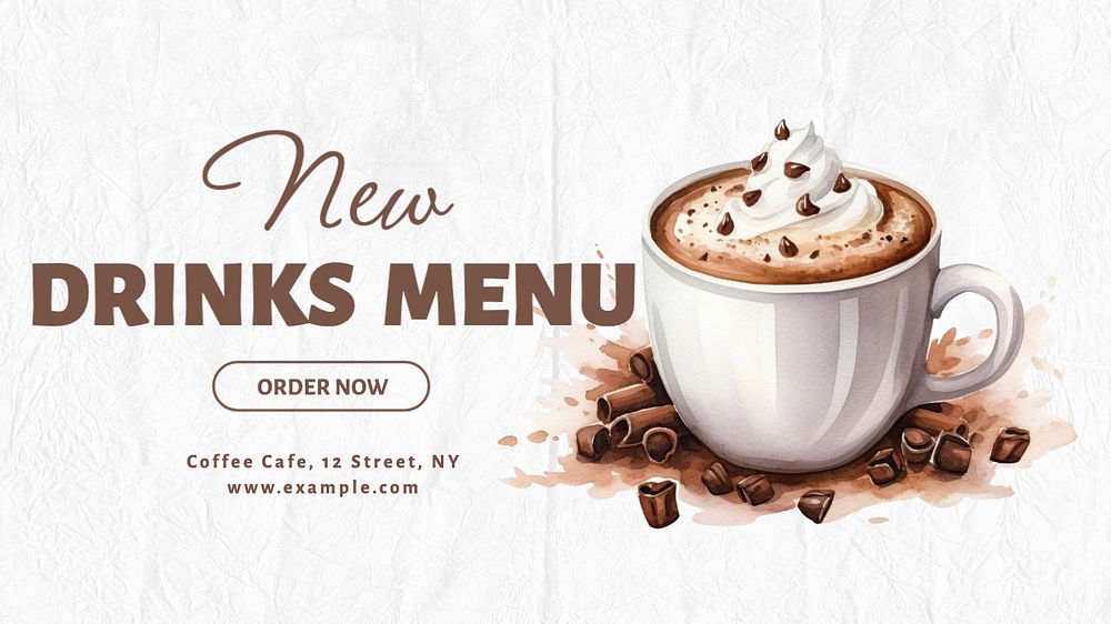 New drinks menu blog banner template, editable text