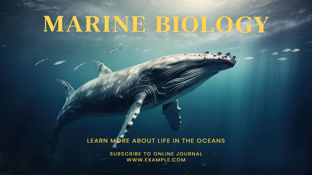 Marine biology blog banner template, editable text