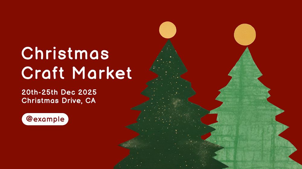 Christmas craft market blog banner template, editable text