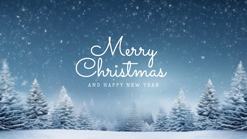 Merry Christmas blog banner template, editable text