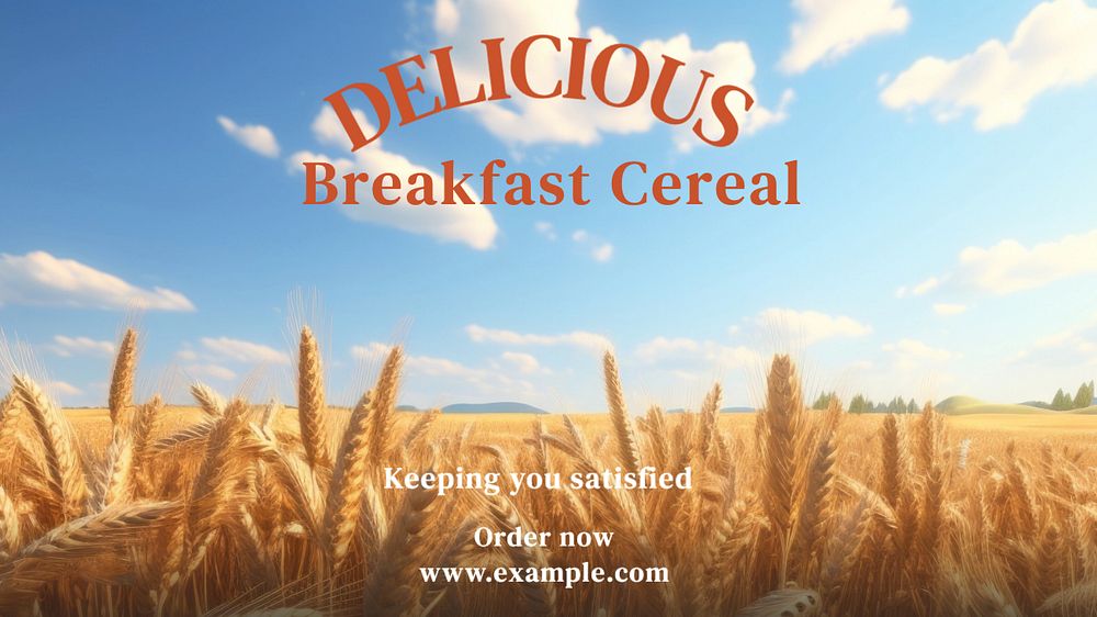 Breakfast cereal blog banner template, editable text and design