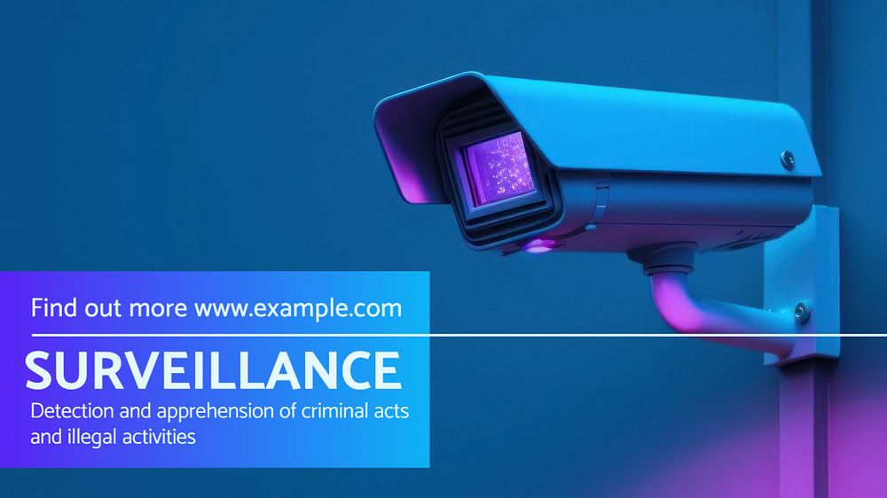 Surveillance blog banner template, editable text