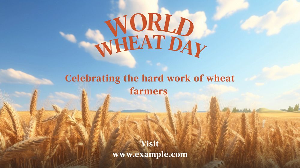 World wheat day blog banner template, editable text