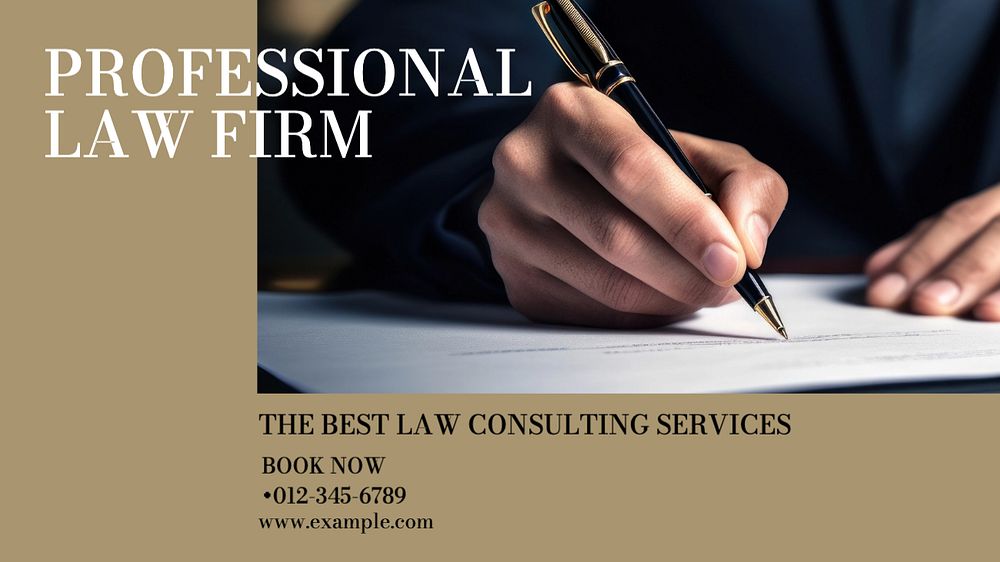 Professional law firm blog banner template, editable text