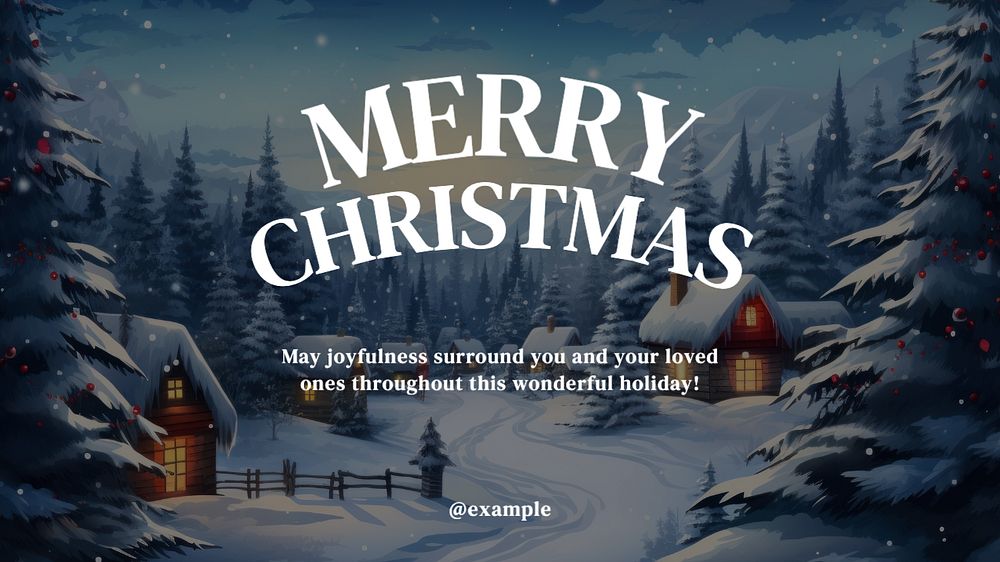 Merry Christmas blog banner template, editable text