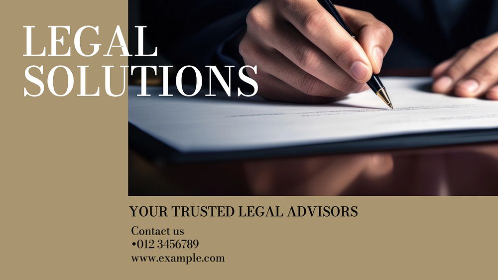 Legal solution blog banner template, editable text