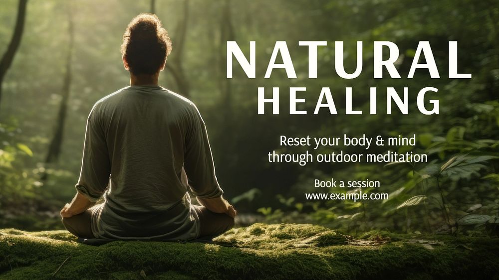 natural healing blog banner template, editable text