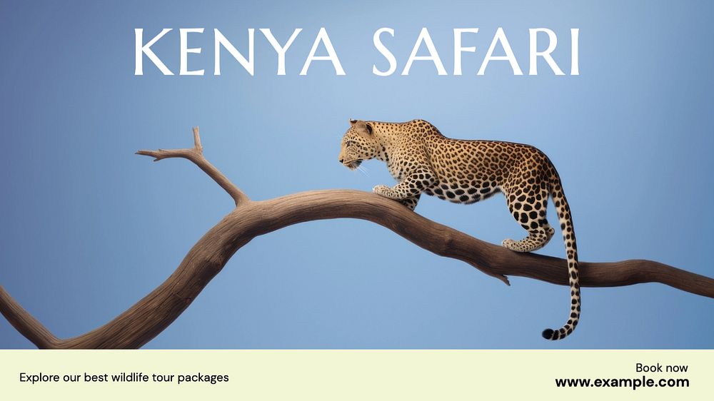 Kenya safari blog banner template, editable text