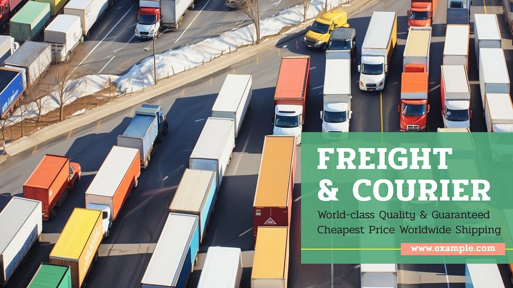 Freight & courier blog banner template, editable text